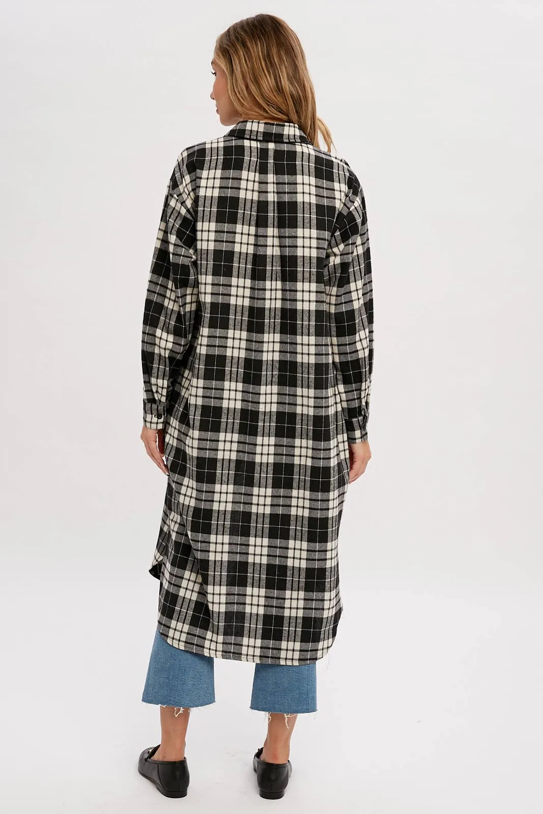 Flannel Plaid Longline Shacket