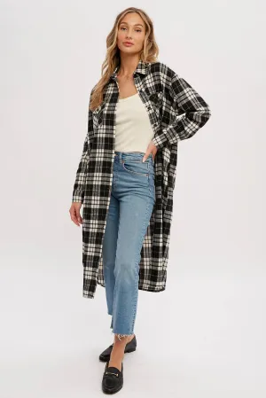 Flannel Plaid Longline Shacket