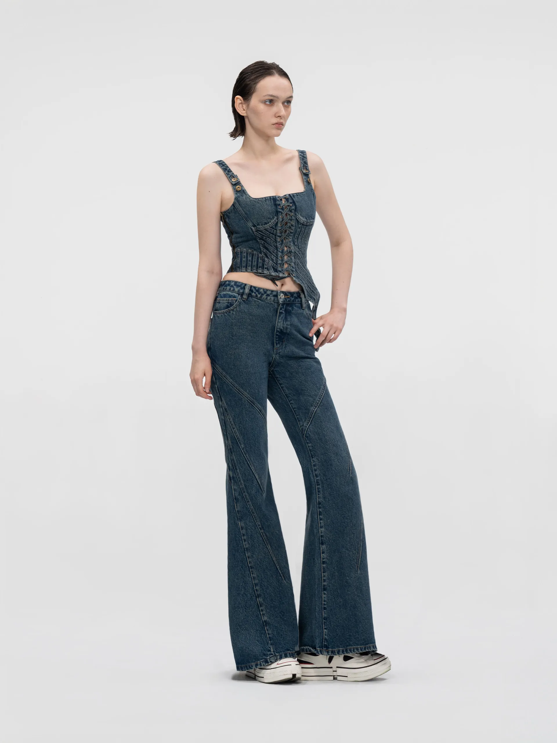 FLARED DENIM JEANS