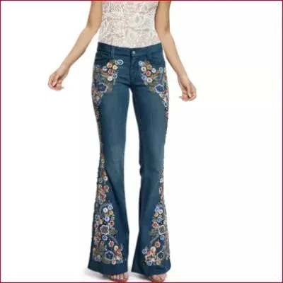 Flared Flowers Bell Bottom Women’s Jeans