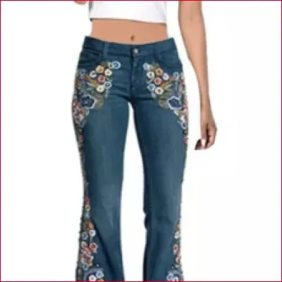 Flared Flowers Bell Bottom Women’s Jeans