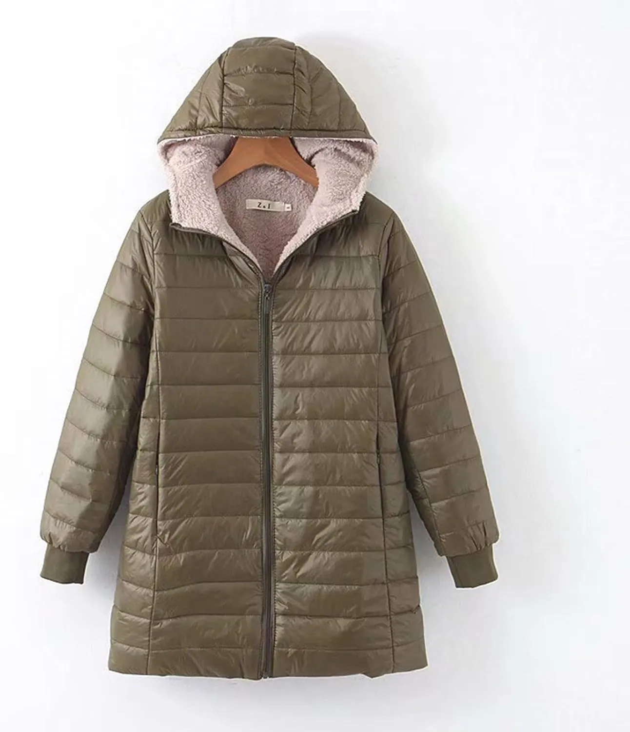 Fleece Lined Winter Coats for Women Mid Length Hooded Jackets Outerwear Sherpa Fleece Winter Warm Overcoat Women
