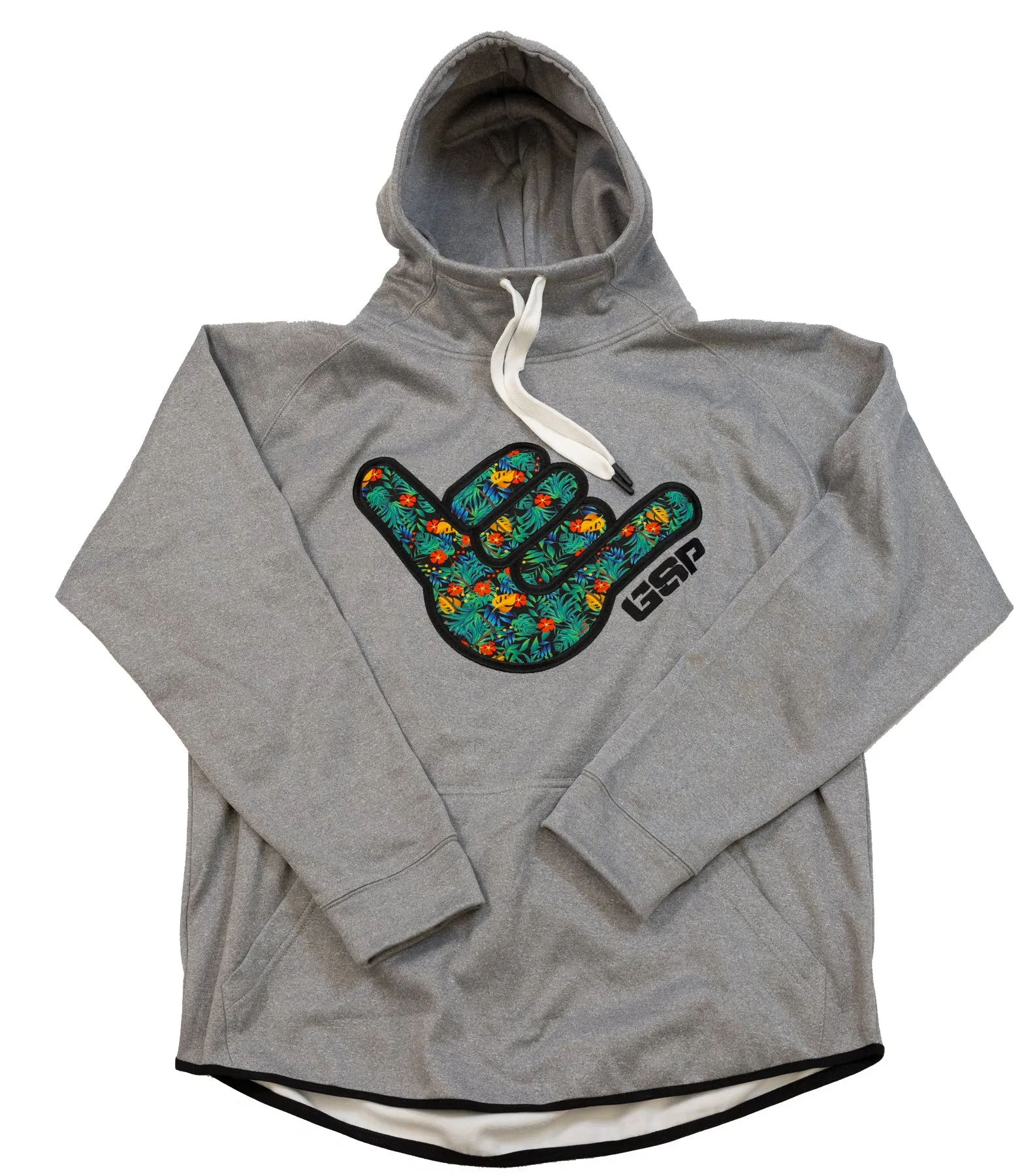 Floral Shaka Scuba Neck TT Fleece Hoodie - Heather
