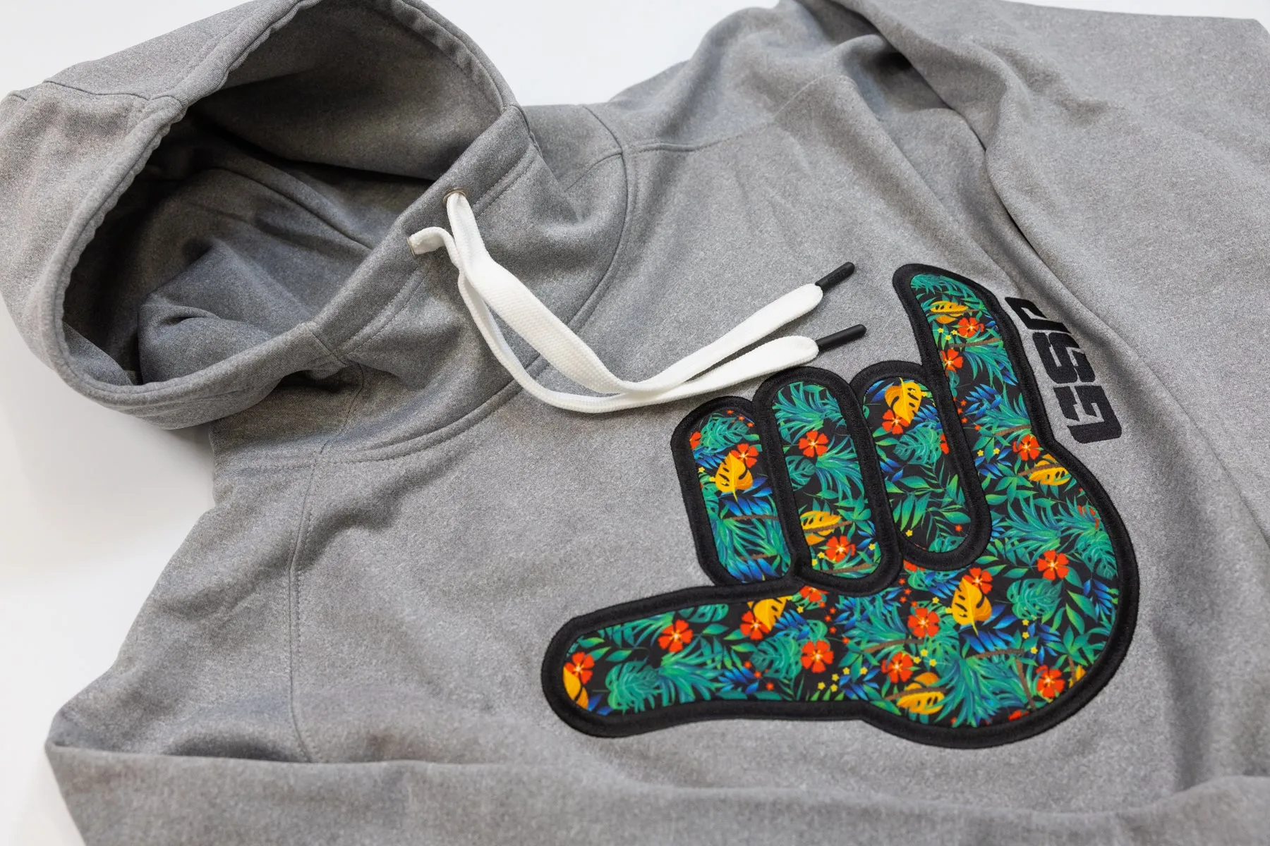 Floral Shaka Scuba Neck TT Fleece Hoodie - Heather