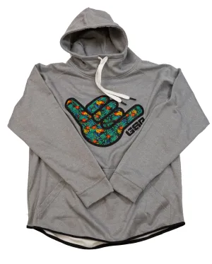 Floral Shaka Scuba Neck TT Fleece Hoodie - Heather