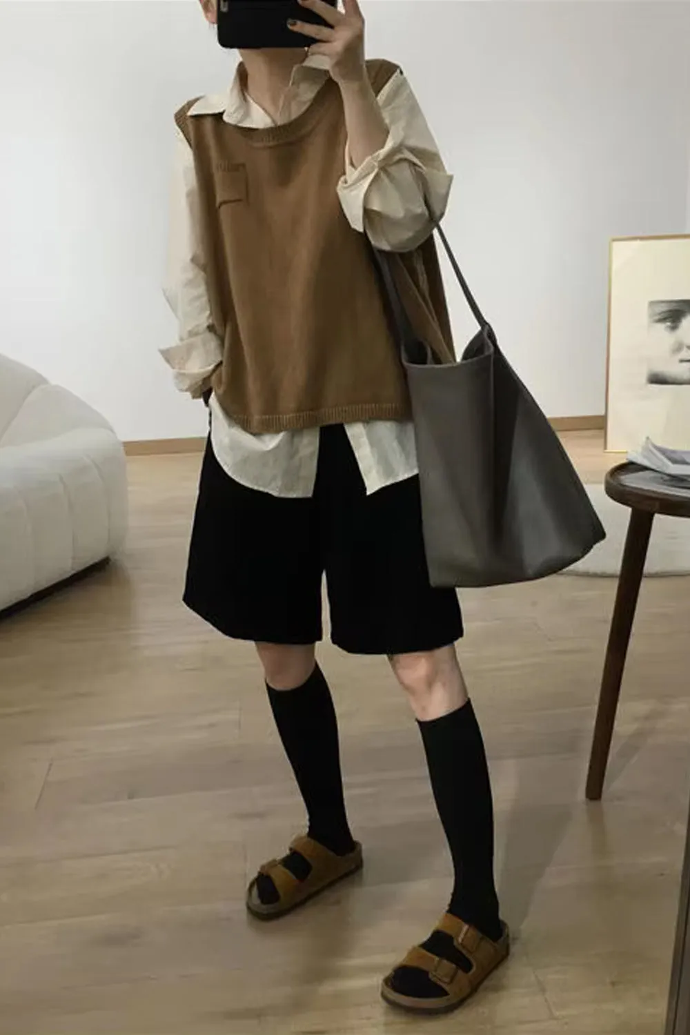 Flytonn-cute winter outfits casual winter outfits christmas outfit party look inspos High Waist Loose Cozy Corduroy Shorts