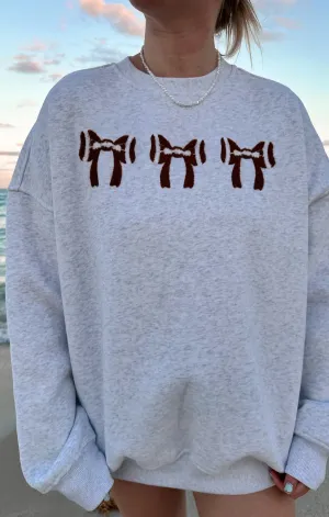 Football Bows Embroidered Sweatshirt