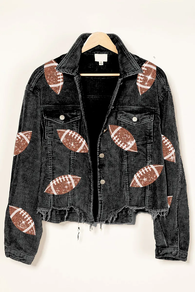 Football Sequins Corduroy Jacket