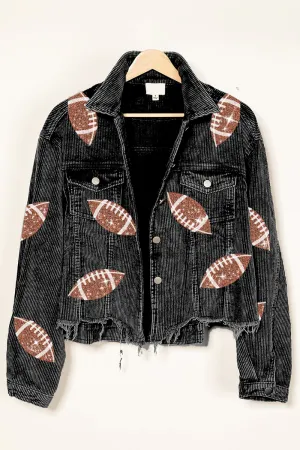 Football Sequins Corduroy Jacket
