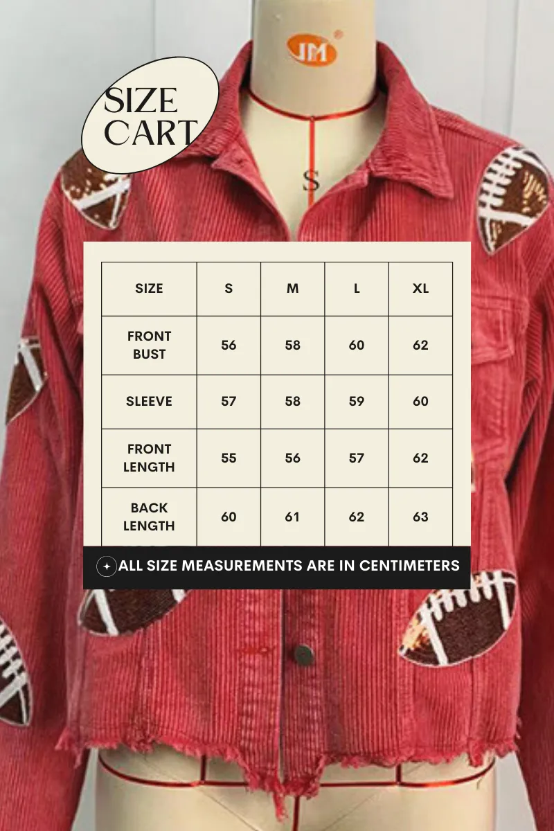 Football Sequins Corduroy Jacket