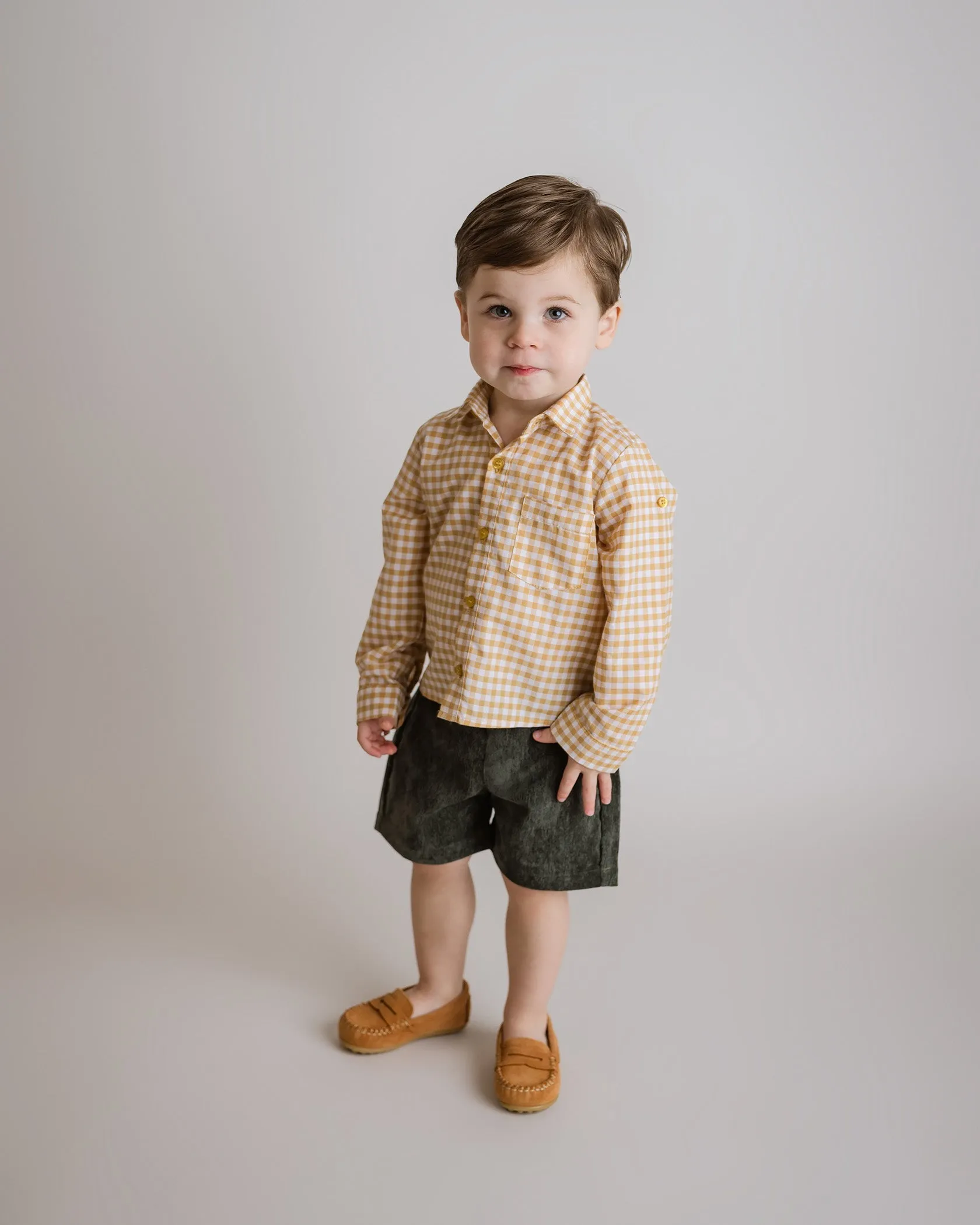 Forest Green Corduroy Boy Shorts