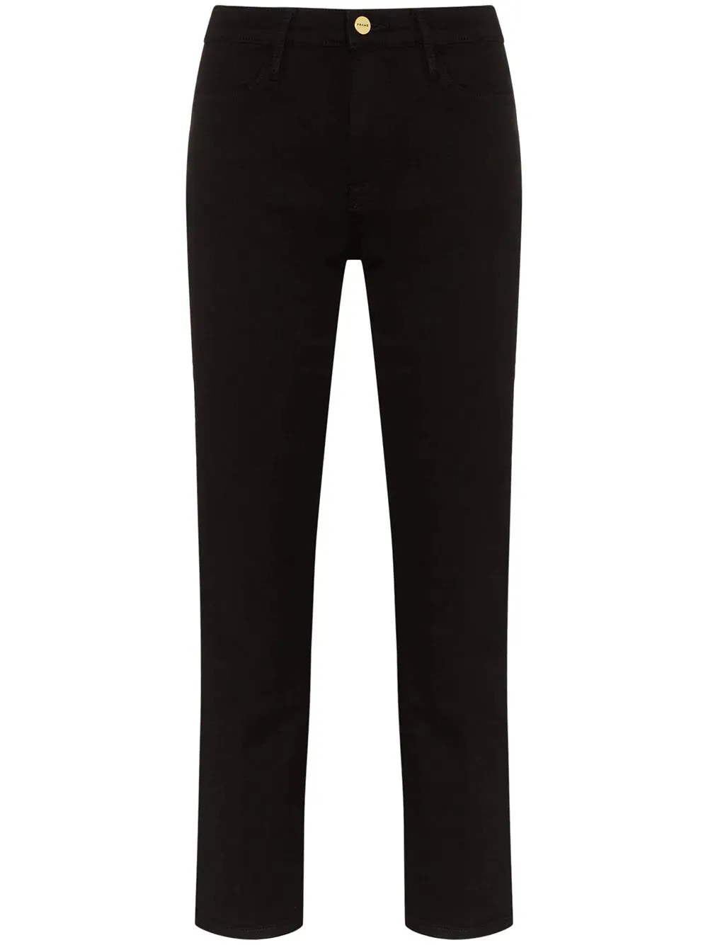 FRAME DENIM LE STRAIGHT LEG HIGH WAISTED JEANS IN BLACK