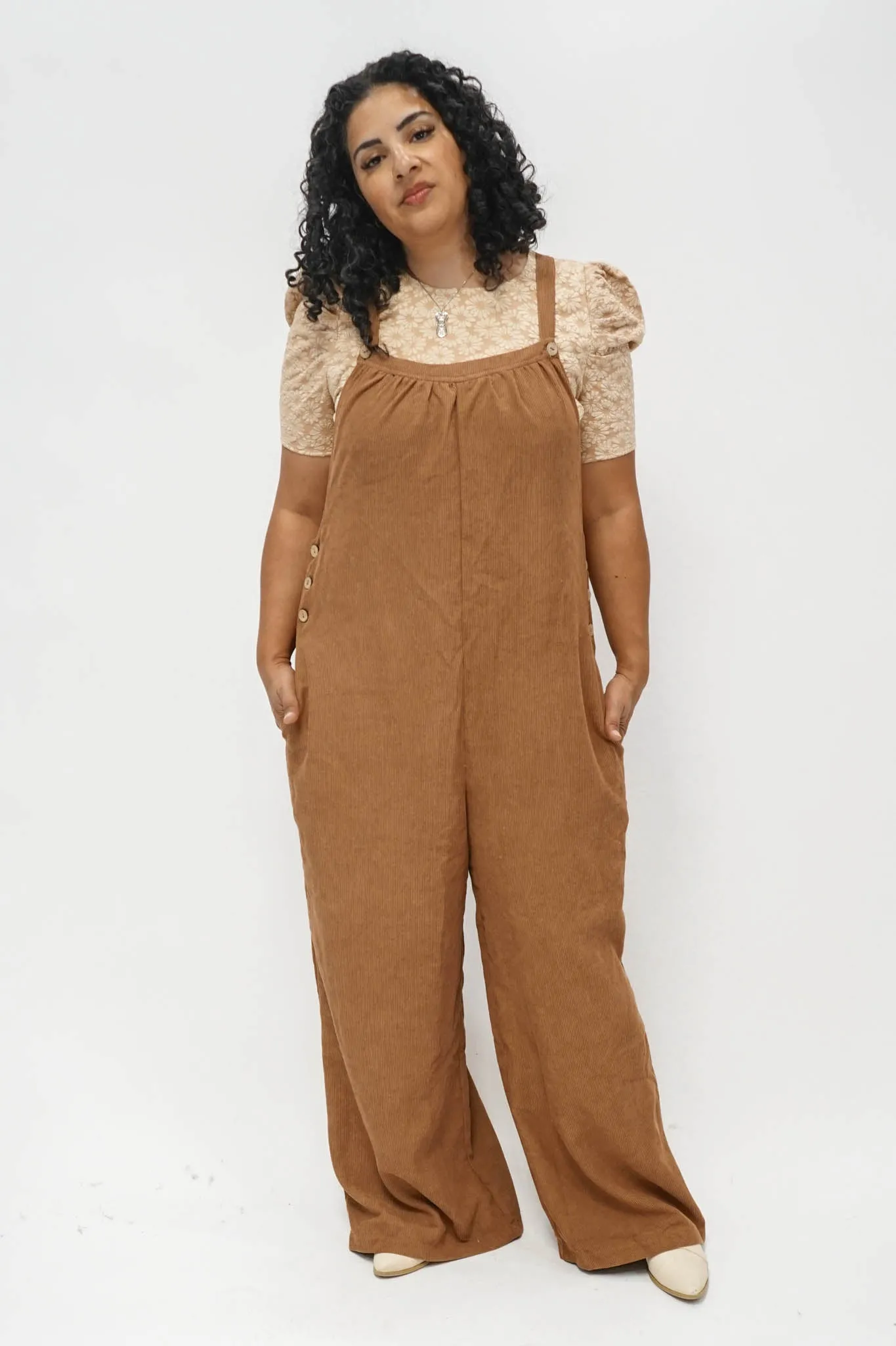 Franco Corduroy Overalls In Camel