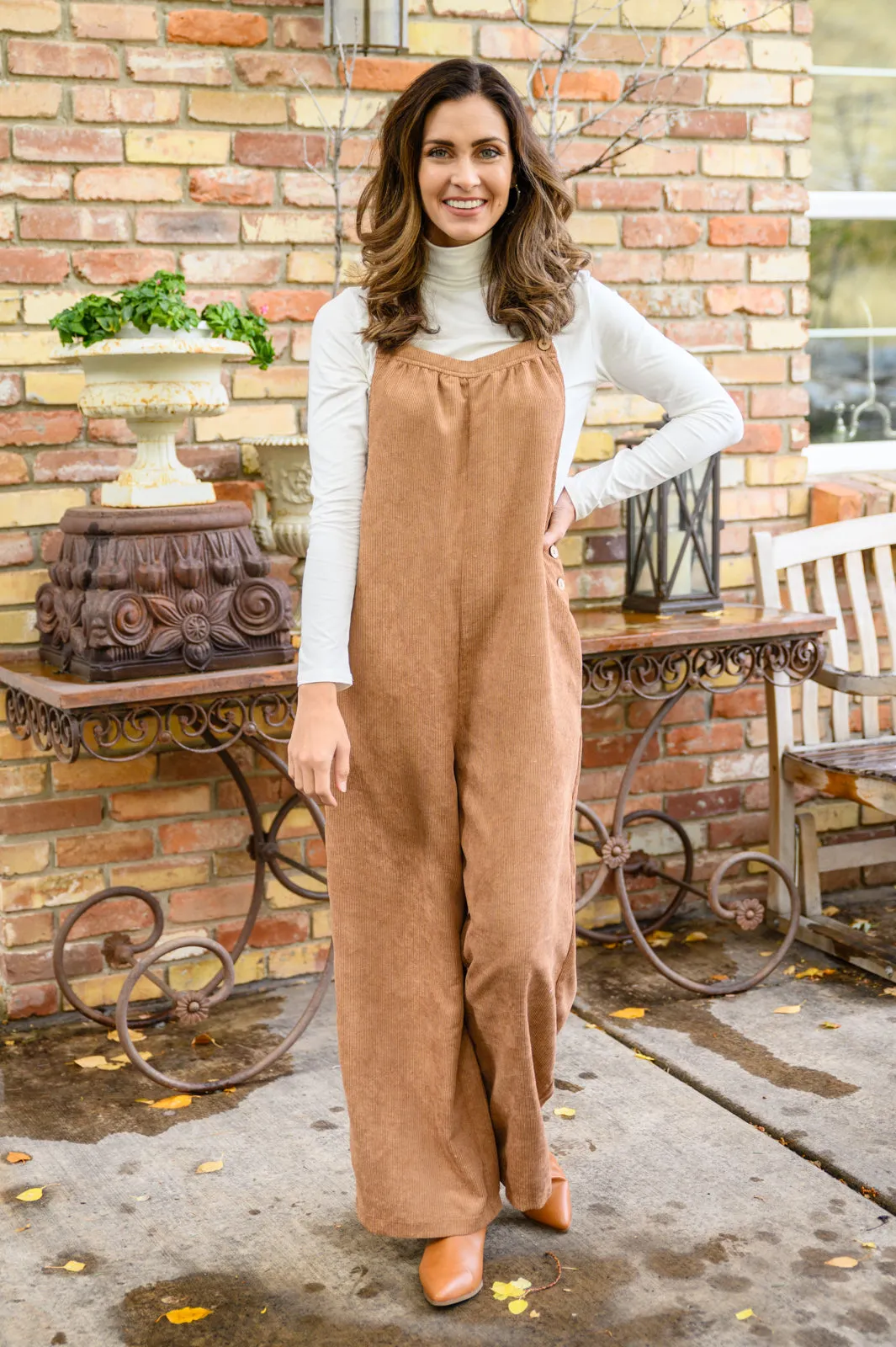 Franco Corduroy Overalls In Camel