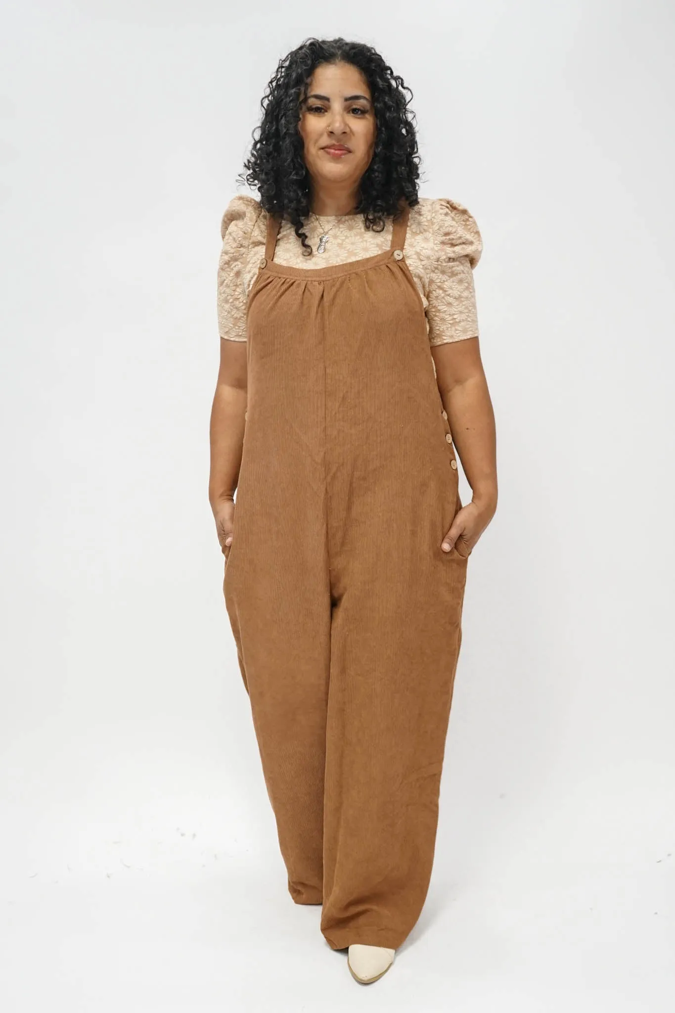Franco Corduroy Overalls In Camel