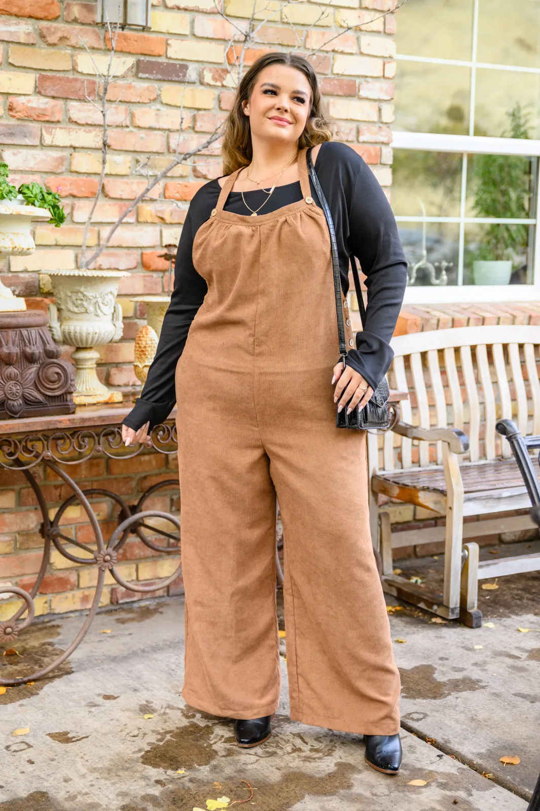 Franco Corduroy Overalls In Camel