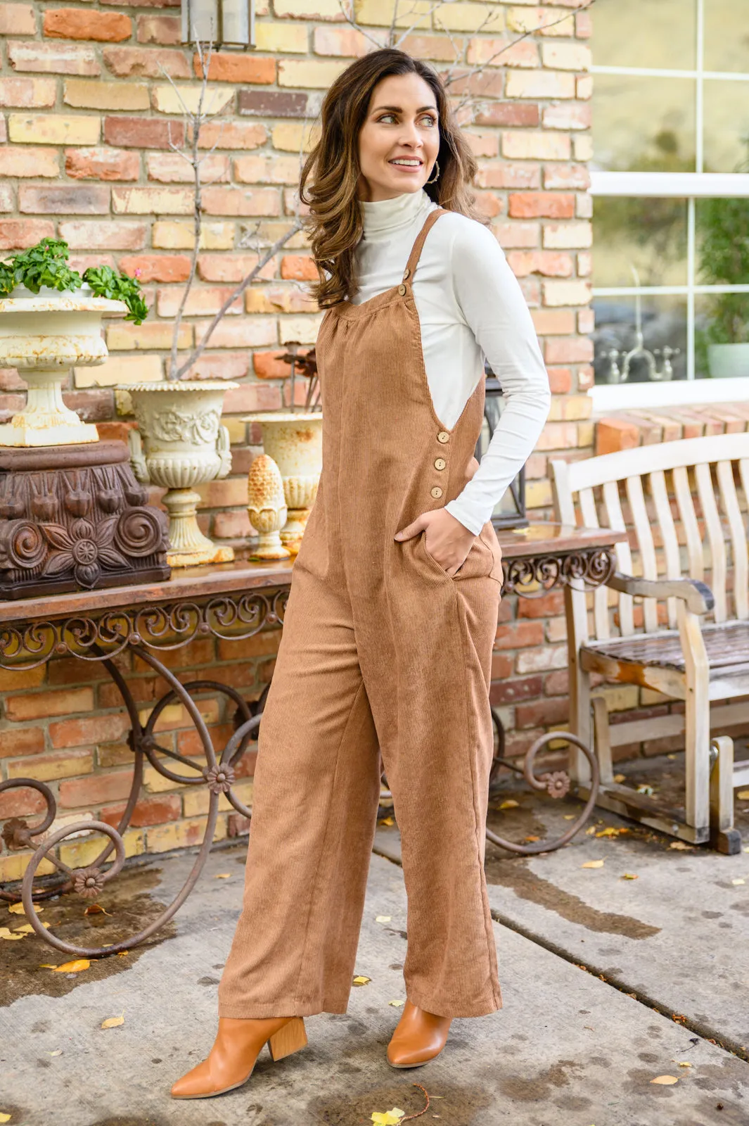 Franco Corduroy Overalls In Camel