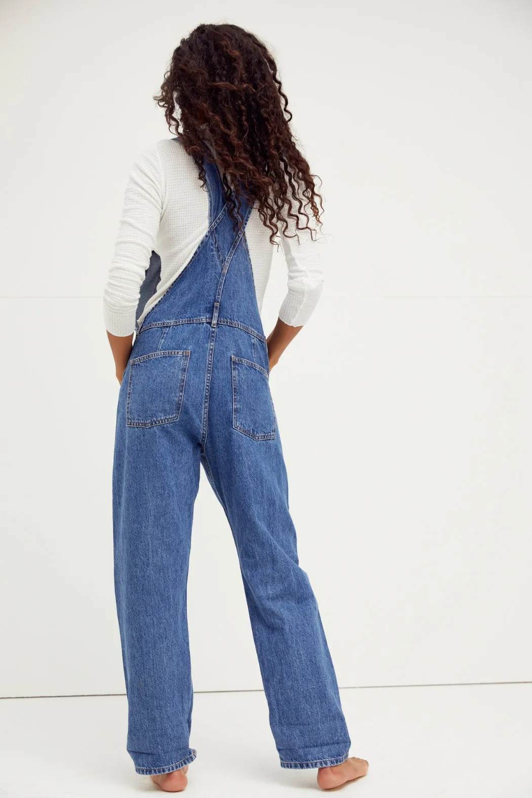 Free People Ziggy Denim Overalls - Sapphire Blue