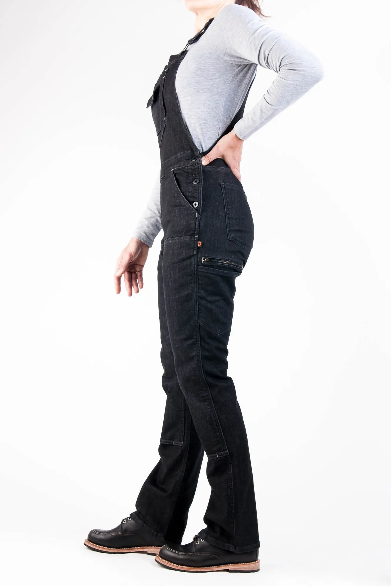 Freshley Overalls in Heathered Black Denim