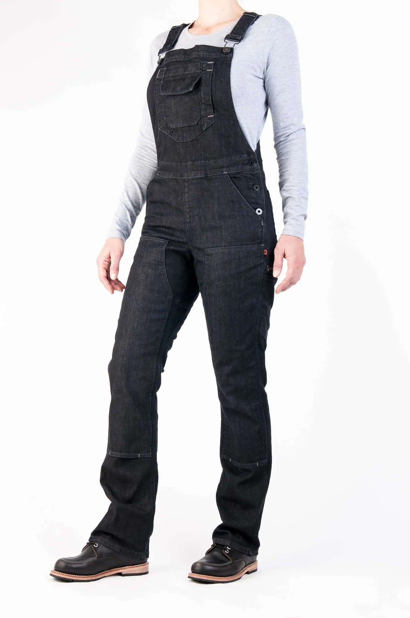 Freshley Overalls in Heathered Black Denim