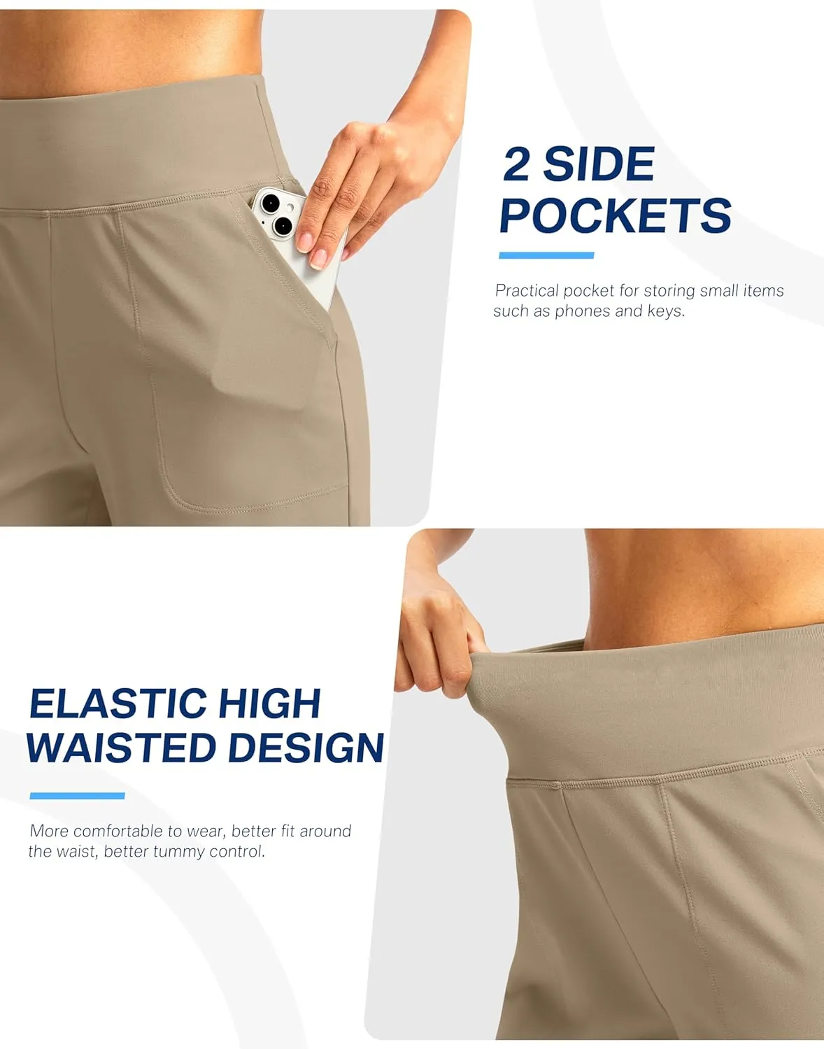 G Gradual Women's Athletic Shorts 6" High Waisted Stretchy Bermuda Shorts for Women Quick Dry Summer Casual Shorts