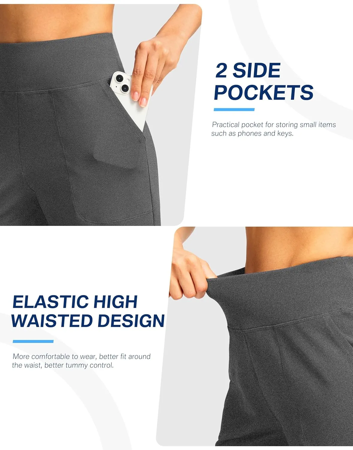 G Gradual Women's Athletic Shorts 6" High Waisted Stretchy Bermuda Shorts for Women Quick Dry Summer Casual Shorts
