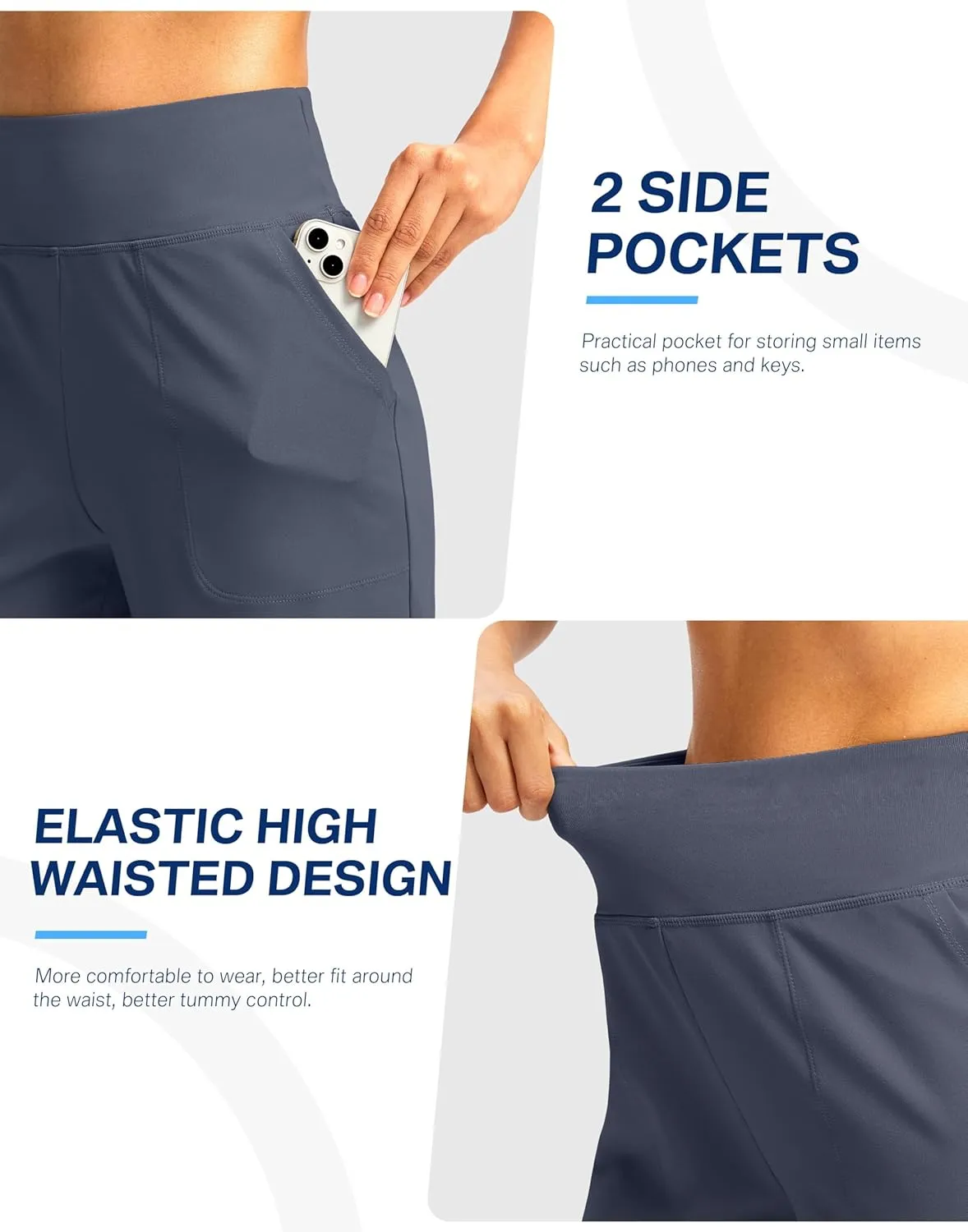G Gradual Women's Athletic Shorts 6" High Waisted Stretchy Bermuda Shorts for Women Quick Dry Summer Casual Shorts