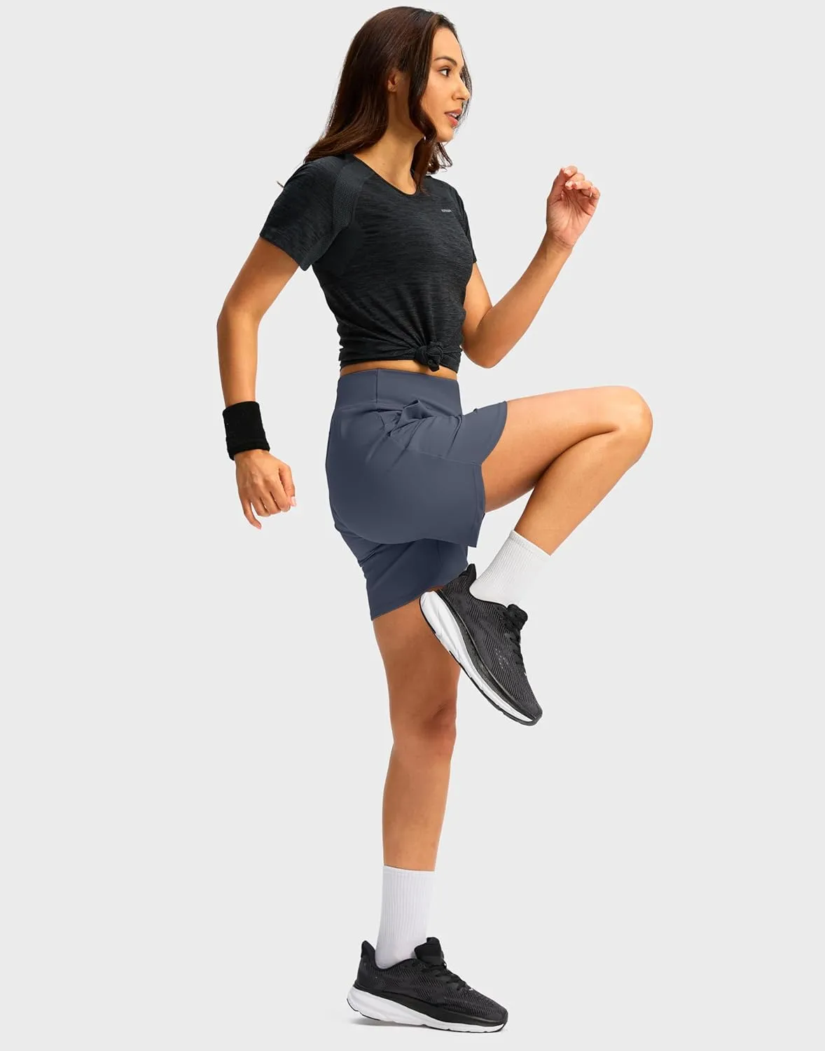 G Gradual Women's Athletic Shorts 6" High Waisted Stretchy Bermuda Shorts for Women Quick Dry Summer Casual Shorts