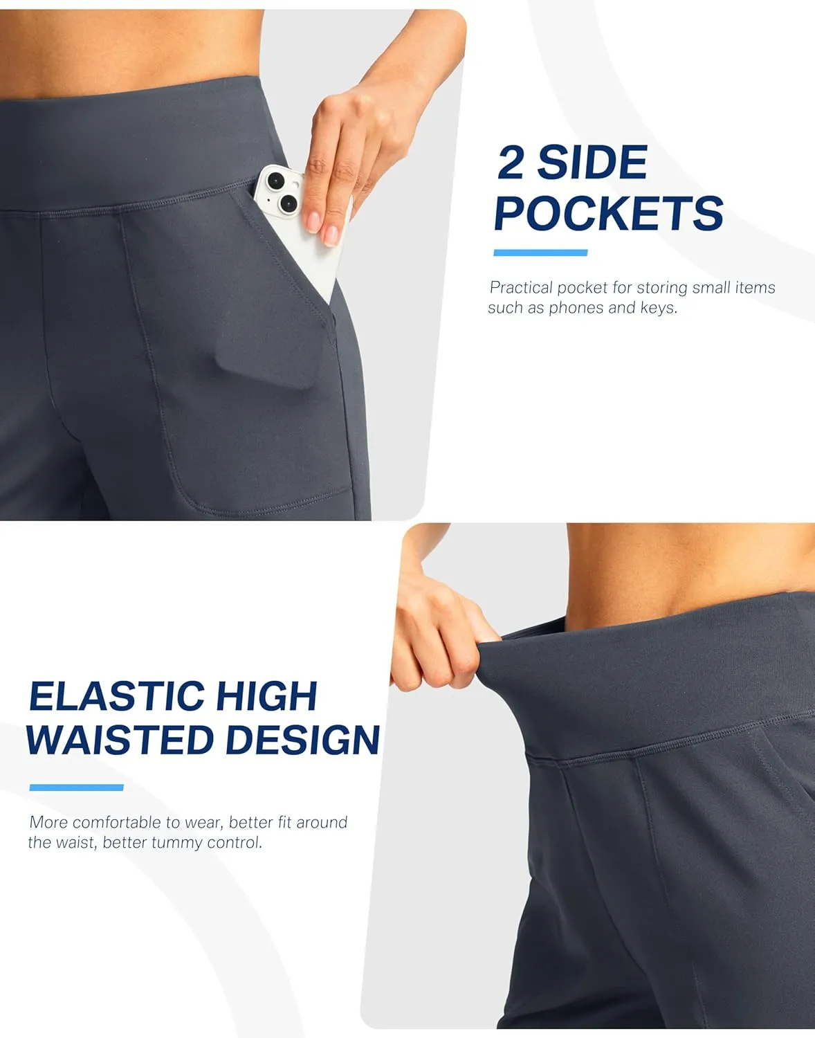 G Gradual Women's Athletic Shorts 6" High Waisted Stretchy Bermuda Shorts for Women Quick Dry Summer Casual Shorts