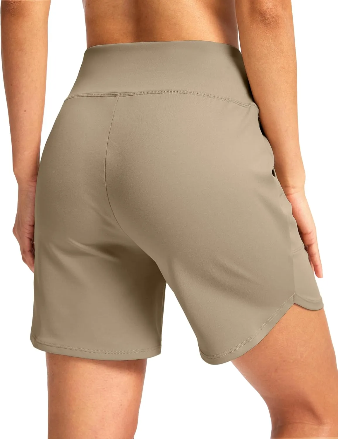 G Gradual Women's Athletic Shorts 6" High Waisted Stretchy Bermuda Shorts for Women Quick Dry Summer Casual Shorts
