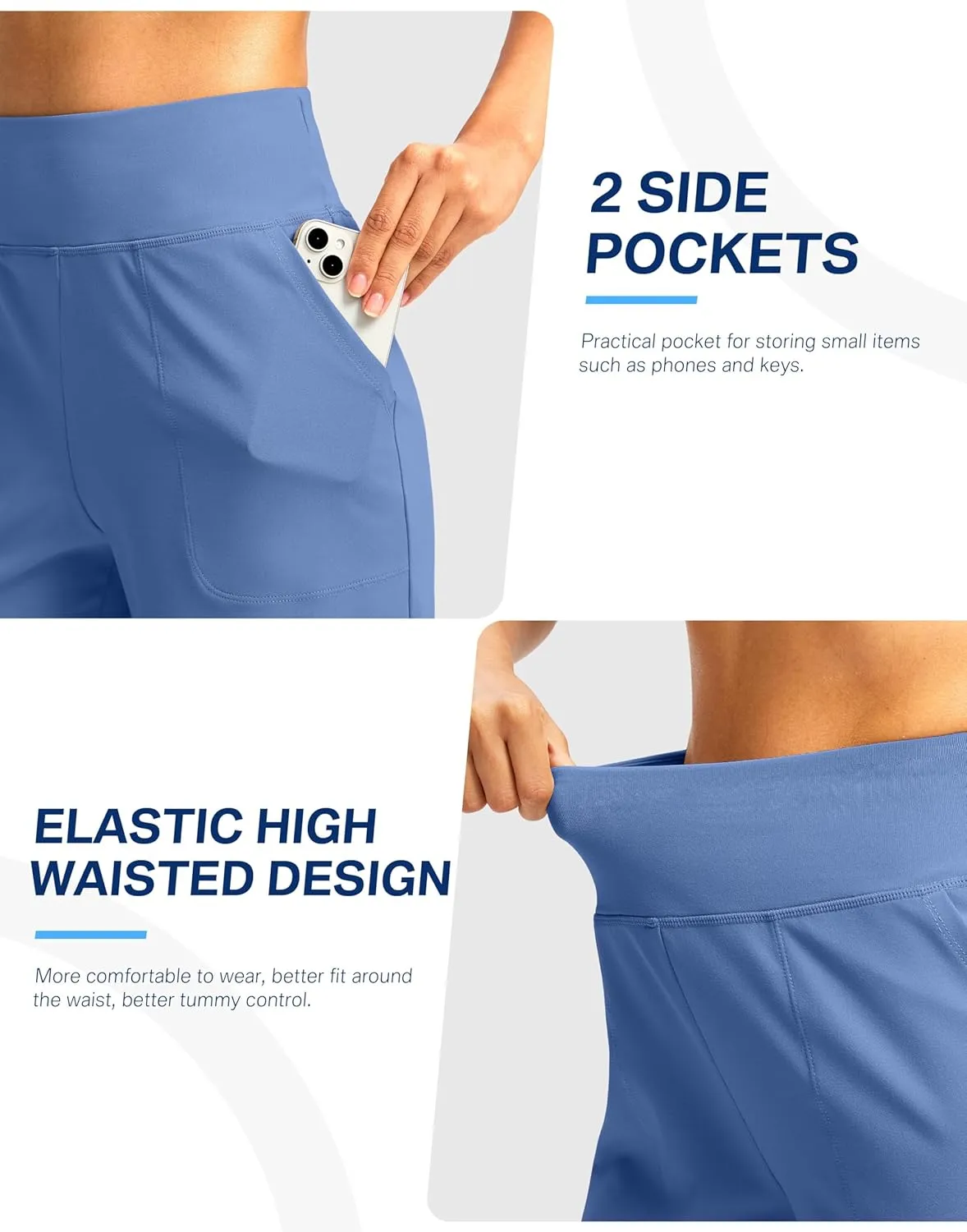 G Gradual Women's Athletic Shorts 6" High Waisted Stretchy Bermuda Shorts for Women Quick Dry Summer Casual Shorts