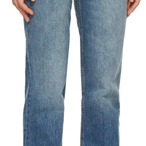 GANNI Blue High-Waisted Straight Jeans
