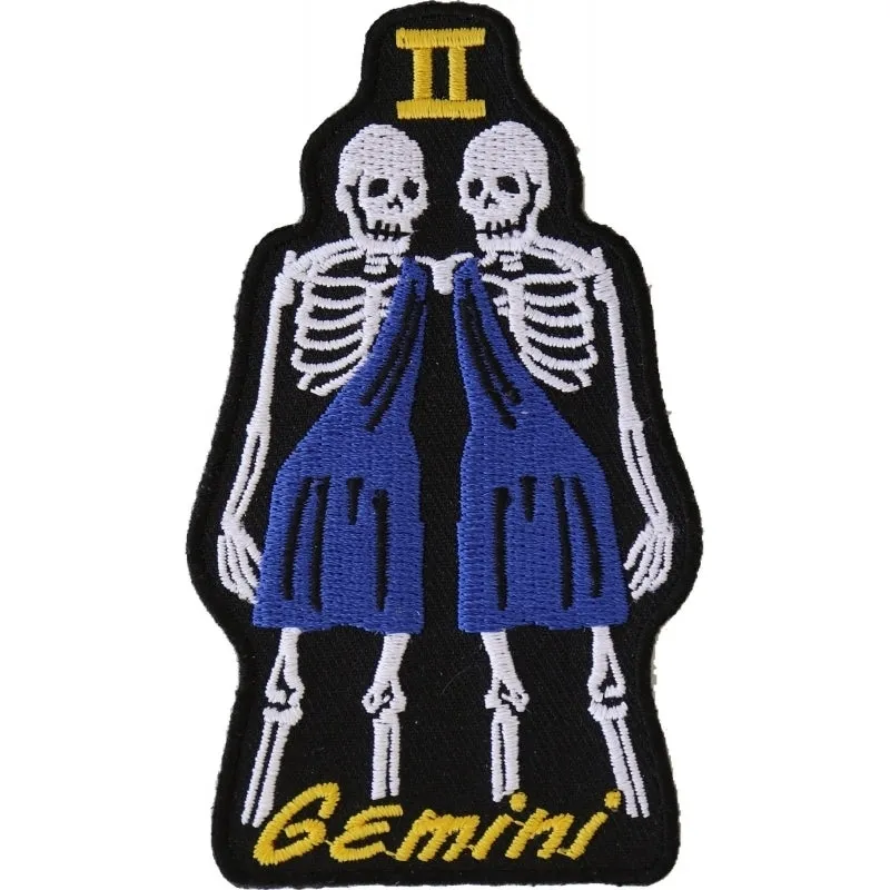 Gemini Skull Zodiac Sign Patch