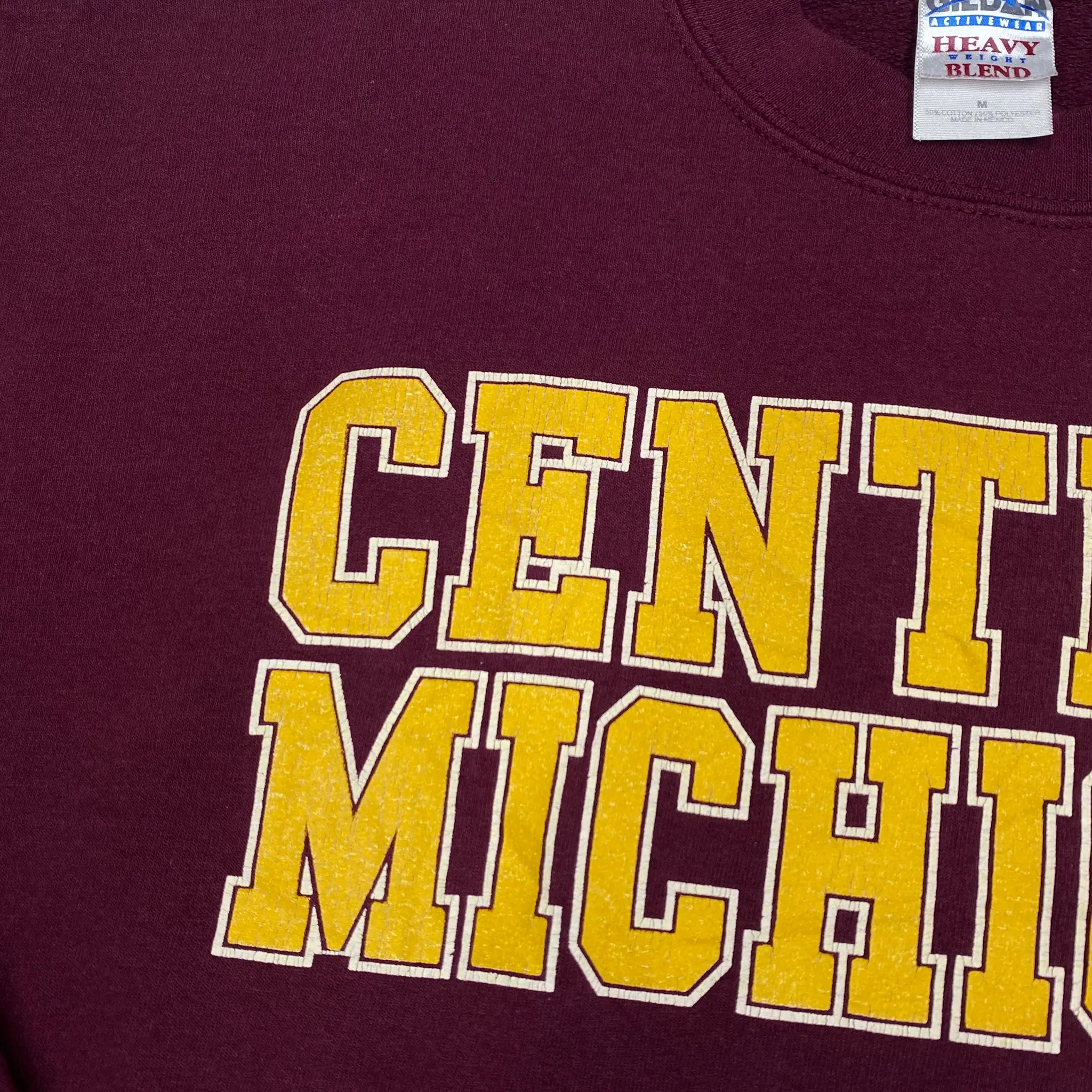 Gildan CENTRAL MICHIGAN College Spellout Graphic Crewneck Sweatshirt