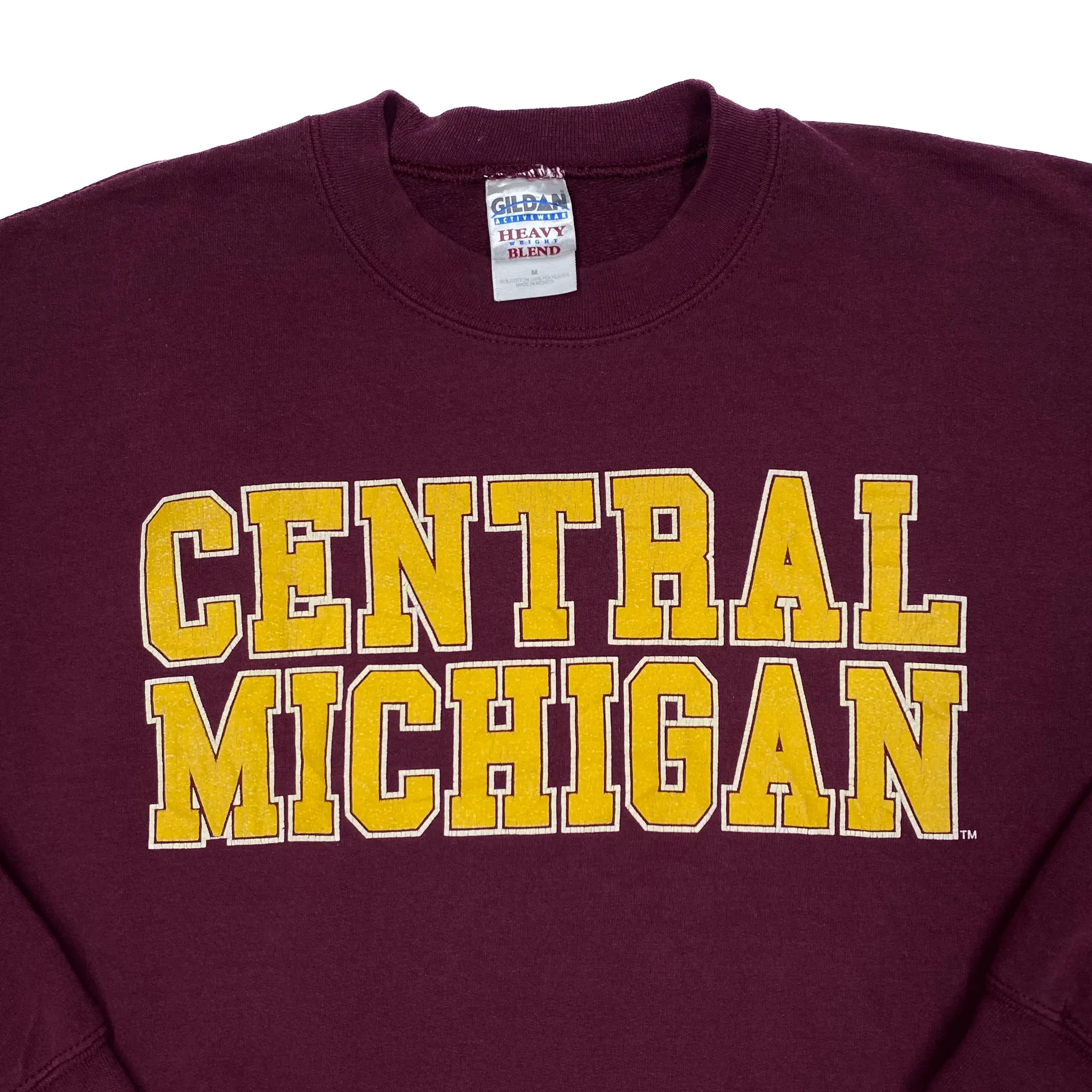 Gildan CENTRAL MICHIGAN College Spellout Graphic Crewneck Sweatshirt