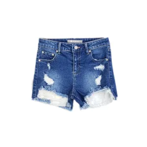 Girls High Rise Destructed Shorts - TR