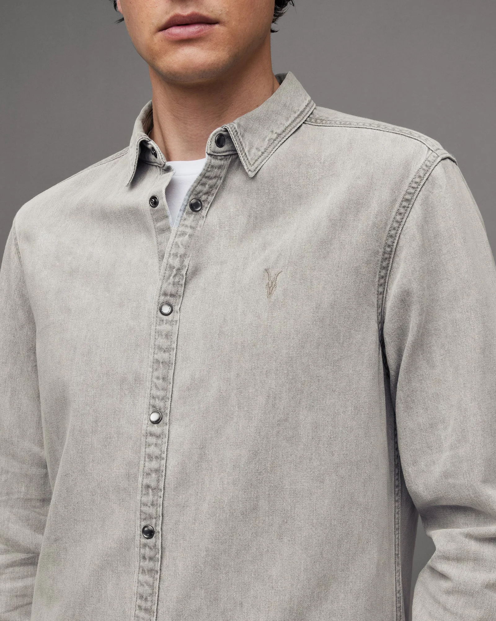 Gleason Press Stud Ramskull Denim Shirt