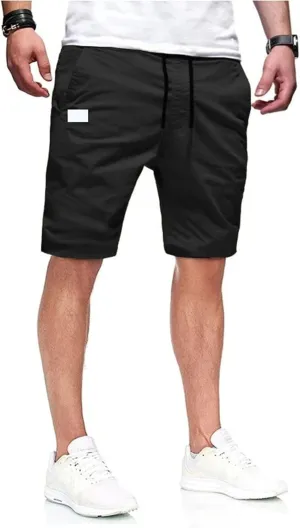 GOKKILRW Mens Summer Shorts Casual Sweat Shorts Elastic Waist Drawstring Textured Shorts Stretchy Comfy Running Track Shorts