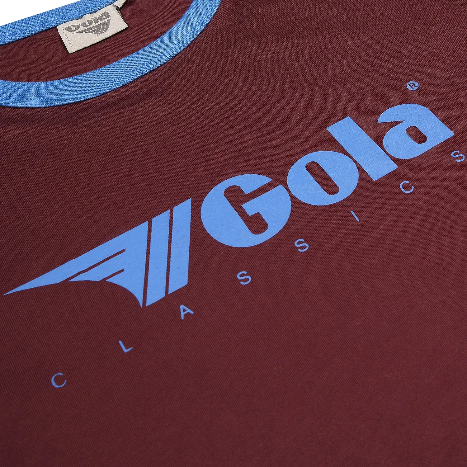 Gola Mens Maroon/Sky Retro Ringer T Shirt