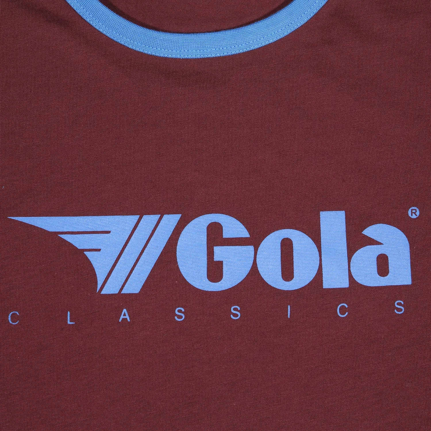 Gola Mens Maroon/Sky Retro Ringer T Shirt