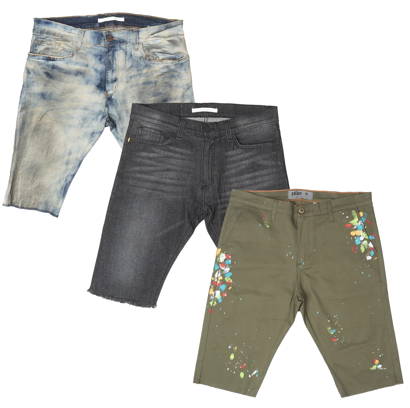 GOLDEN DENIM ASSORTED DENIM SHORTS - GDSHT07