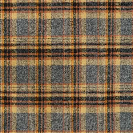 Gray/Black/Maize Plaid | Mammoth Flannel | Robert Kaufman