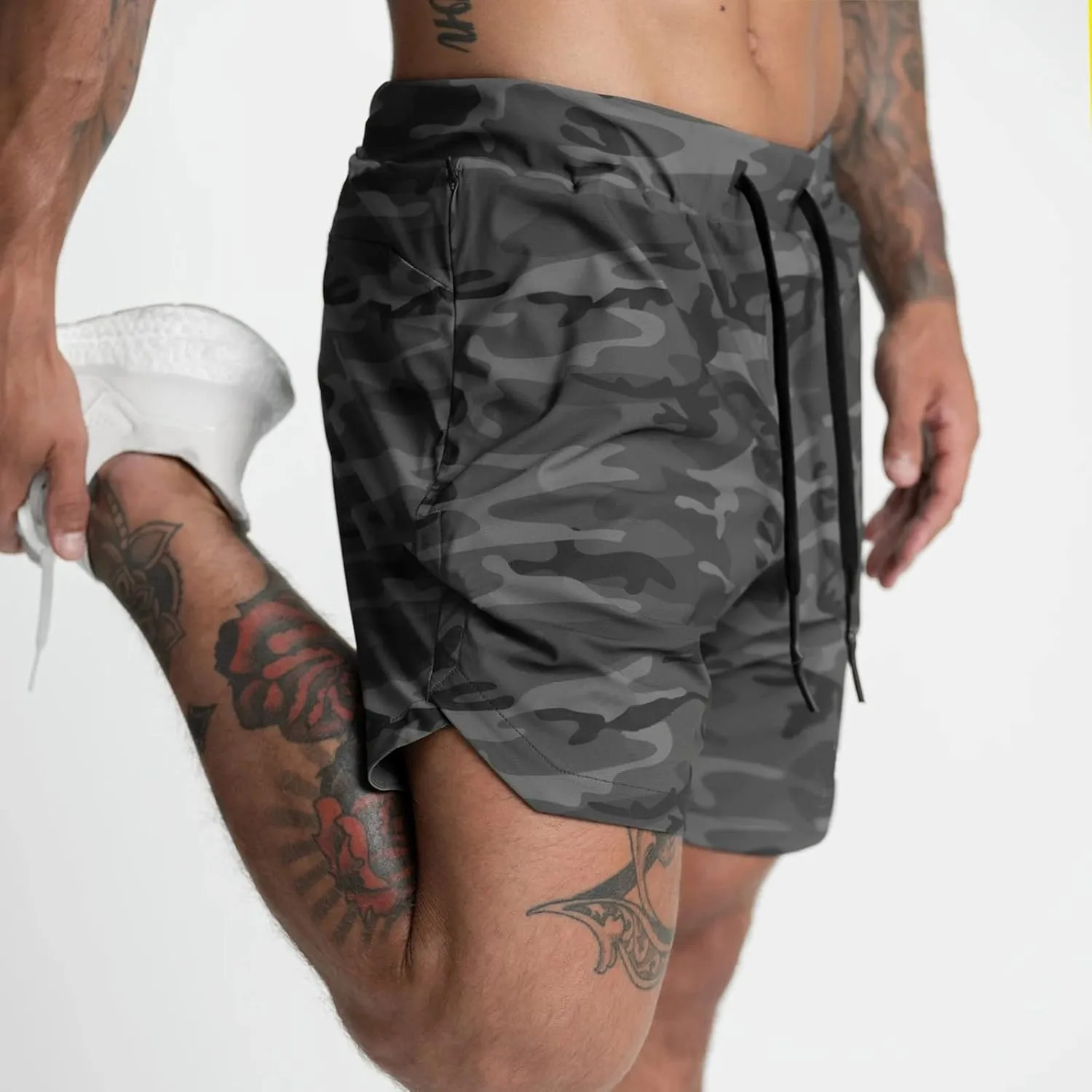 Gym Shorts Men, Mens 5" Gym Workout Shorts Running Shorts Quick Dry Fitted Training Athletic Sports Shorts with Pocket