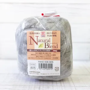 Hamanaka Natural Blend Wool Roving 40g - #805 Light Grey