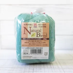 Hamanaka Natural Blend Wool Roving 40g - #824, Sea Green