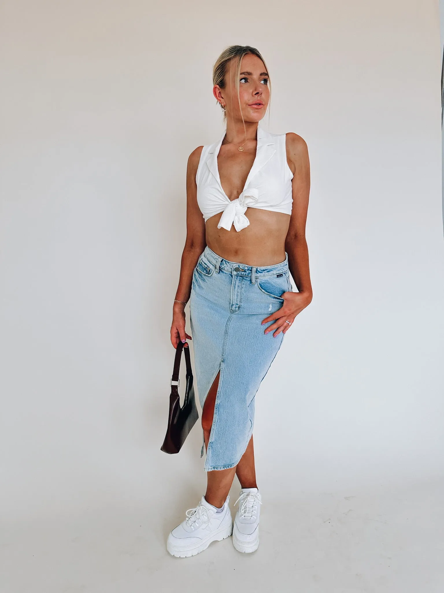 Harper Denim Midi Skirt