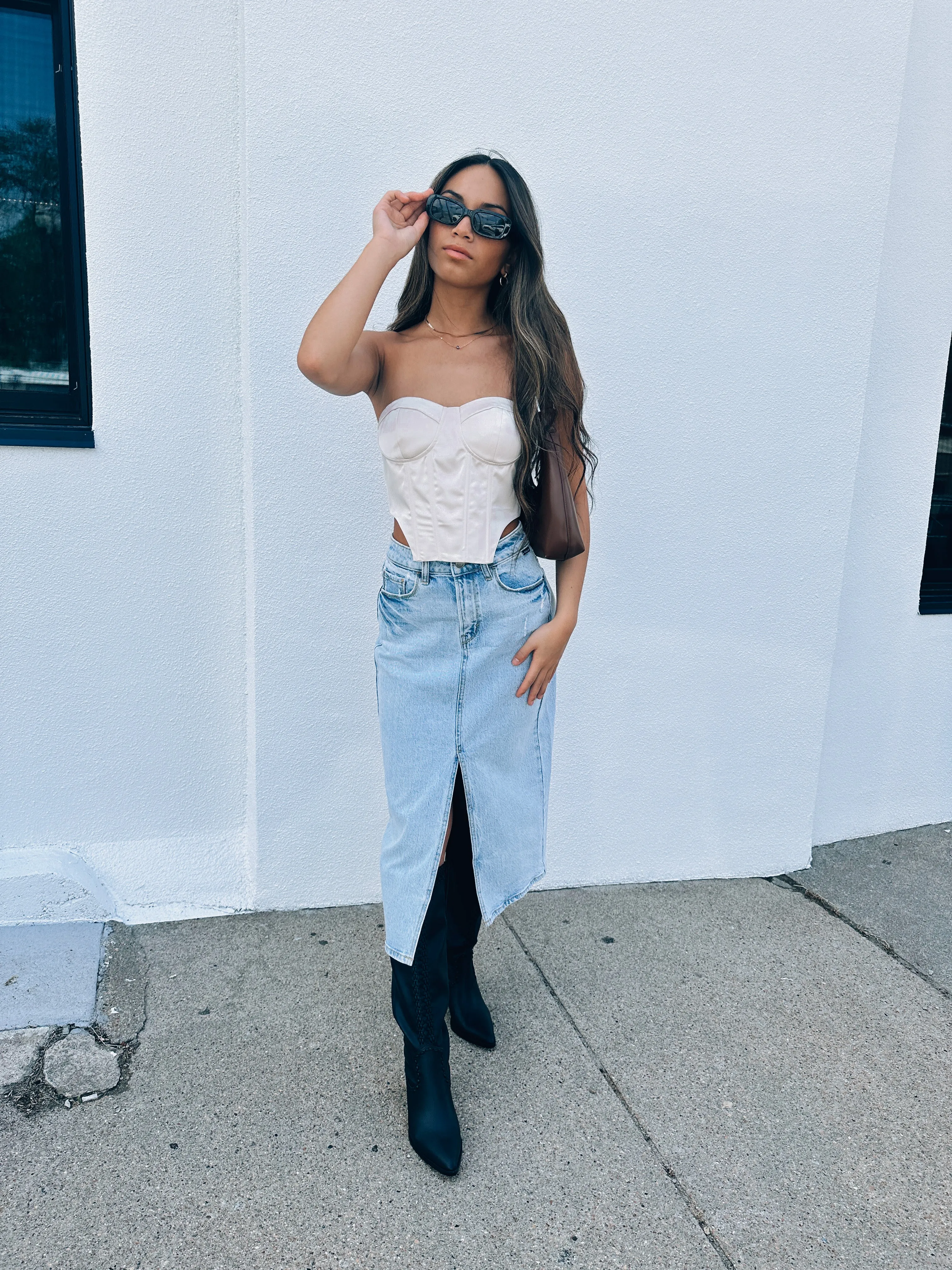 Harper Denim Midi Skirt