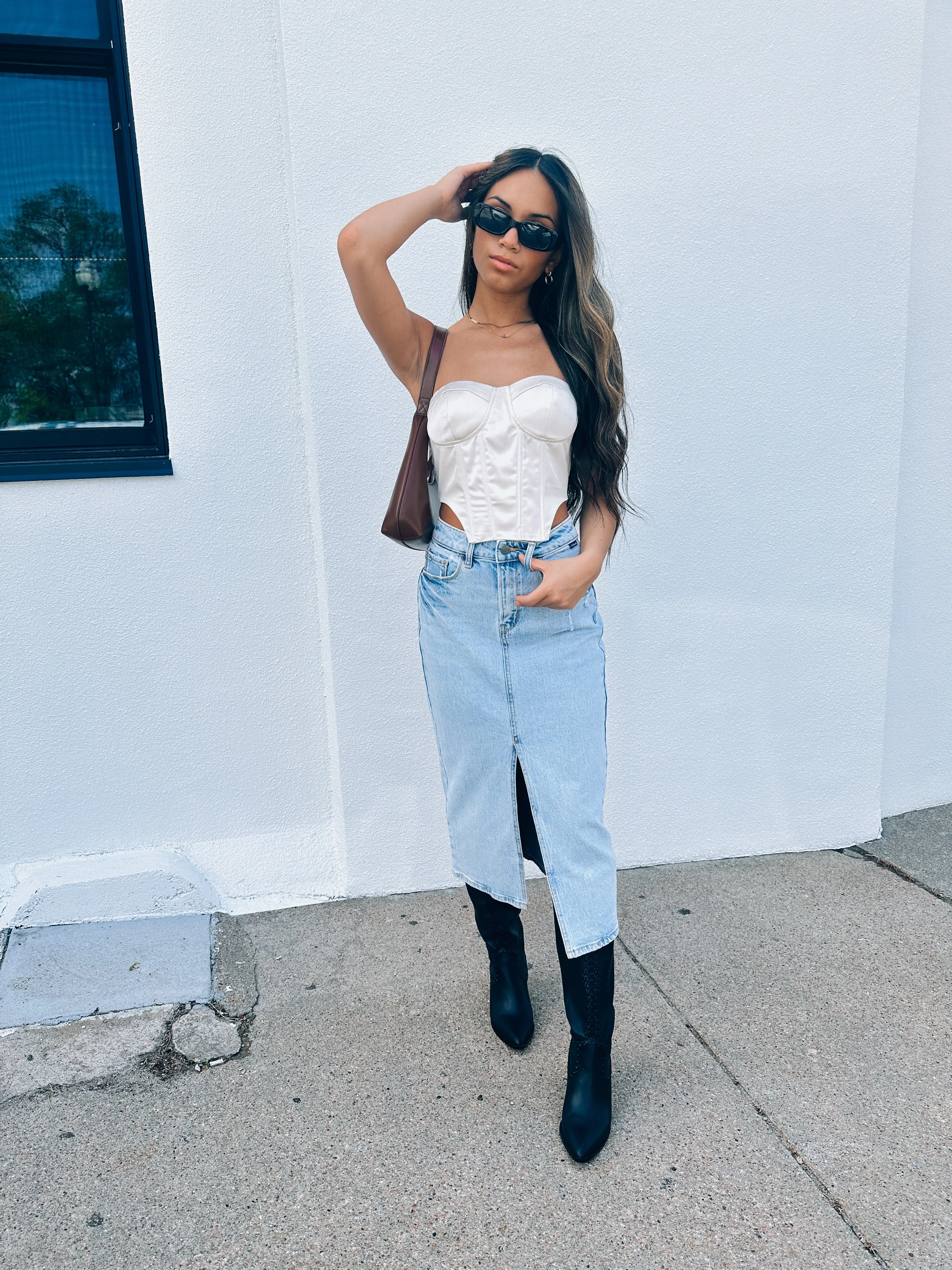 Harper Denim Midi Skirt
