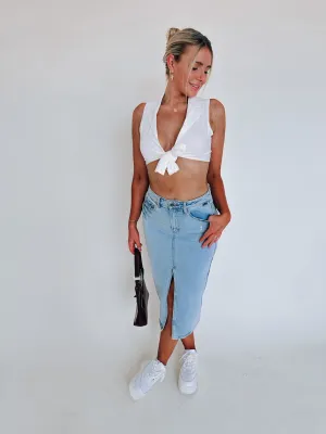 Harper Denim Midi Skirt