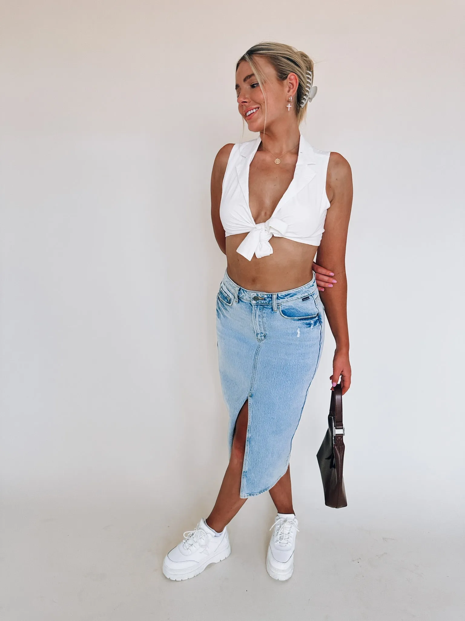 Harper Denim Midi Skirt